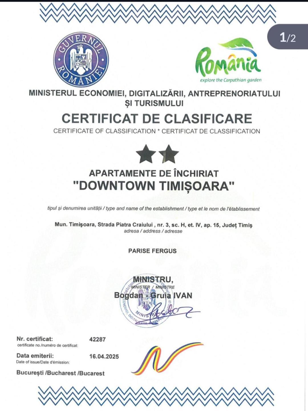 Down Town Timisoaraアパートメント エクステリア 写真